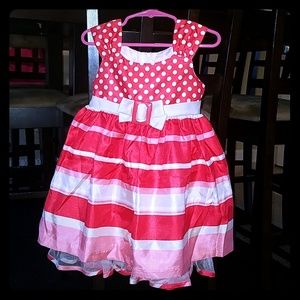 Girls Pink Off White Dress